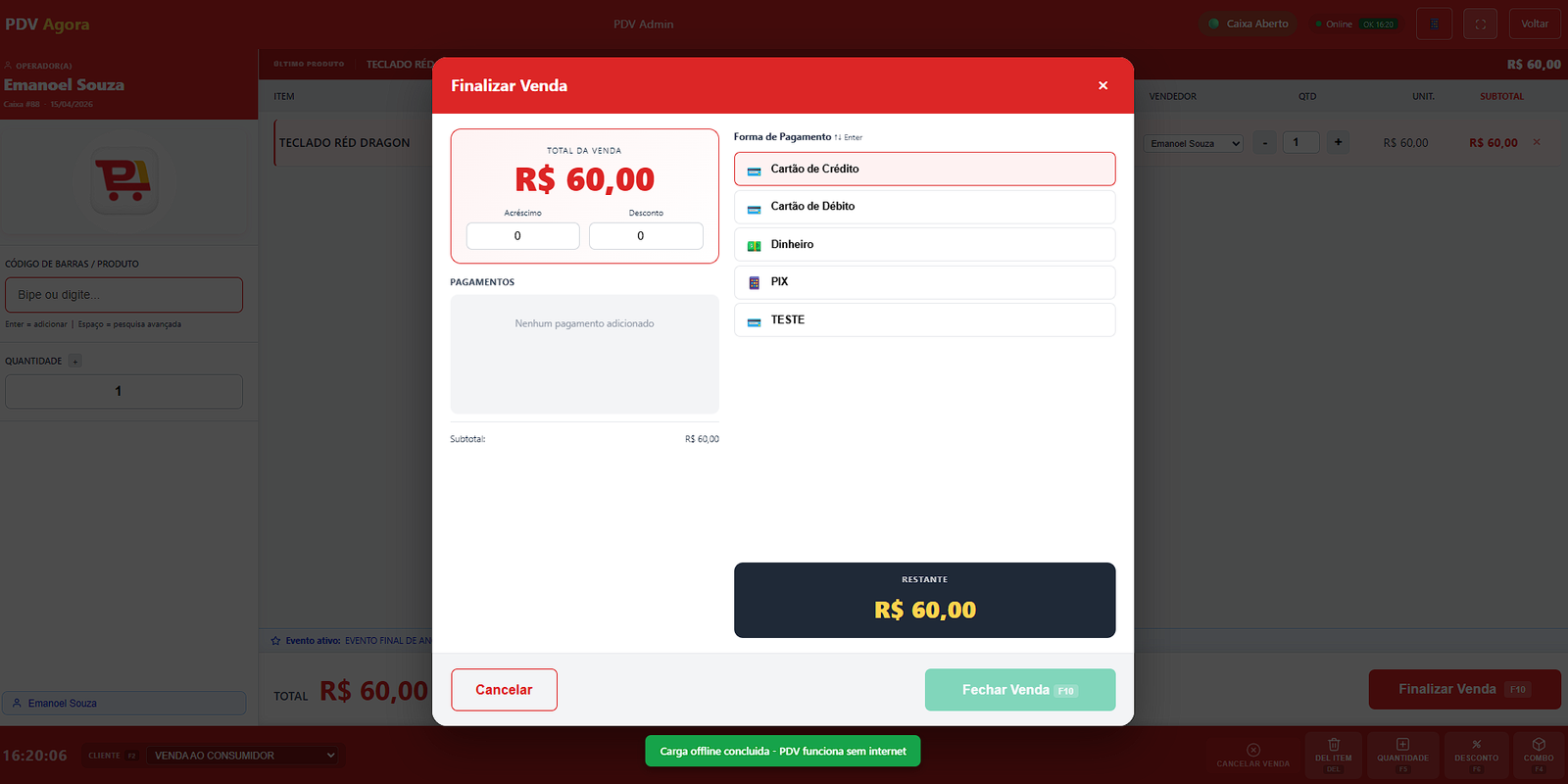 PDV Agora — captura de tela